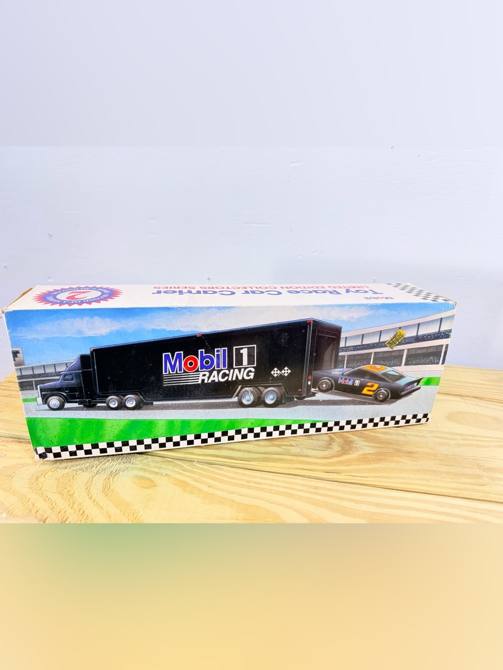 Vintage 1994 Mobil 1 Racing Transporter Box Art - Black